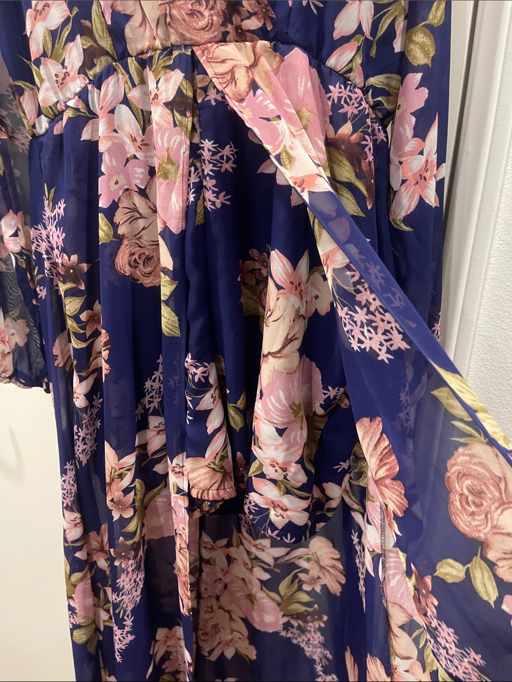 VENUS Navy Dress with Pink Floral Print - Picture 5 of 8